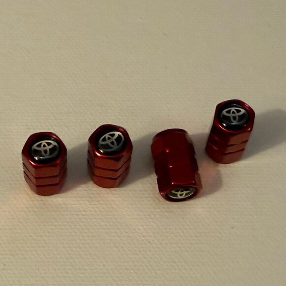 Toyota Valve Stem Caps in Red Set of 4 NWT - Picture 2 of 4